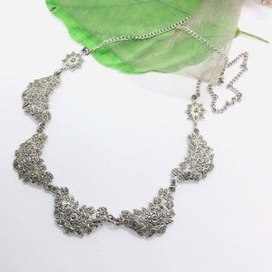 Vintage VIJOBEN Sterling Silver Marcasite 16 1/2” Necklace